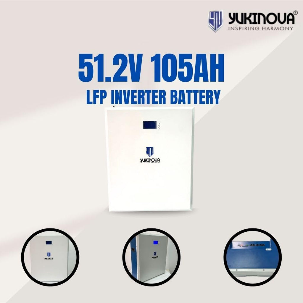 51.2V 105Ah Lithium Battery | 5.12kWh LiFePO4 | Smart BMS | 6000+ Cycles | Solar Inverter, Home Backup, EV, E-Rickshaw, Industrial Use | Fast Charging | High Temperature Protection