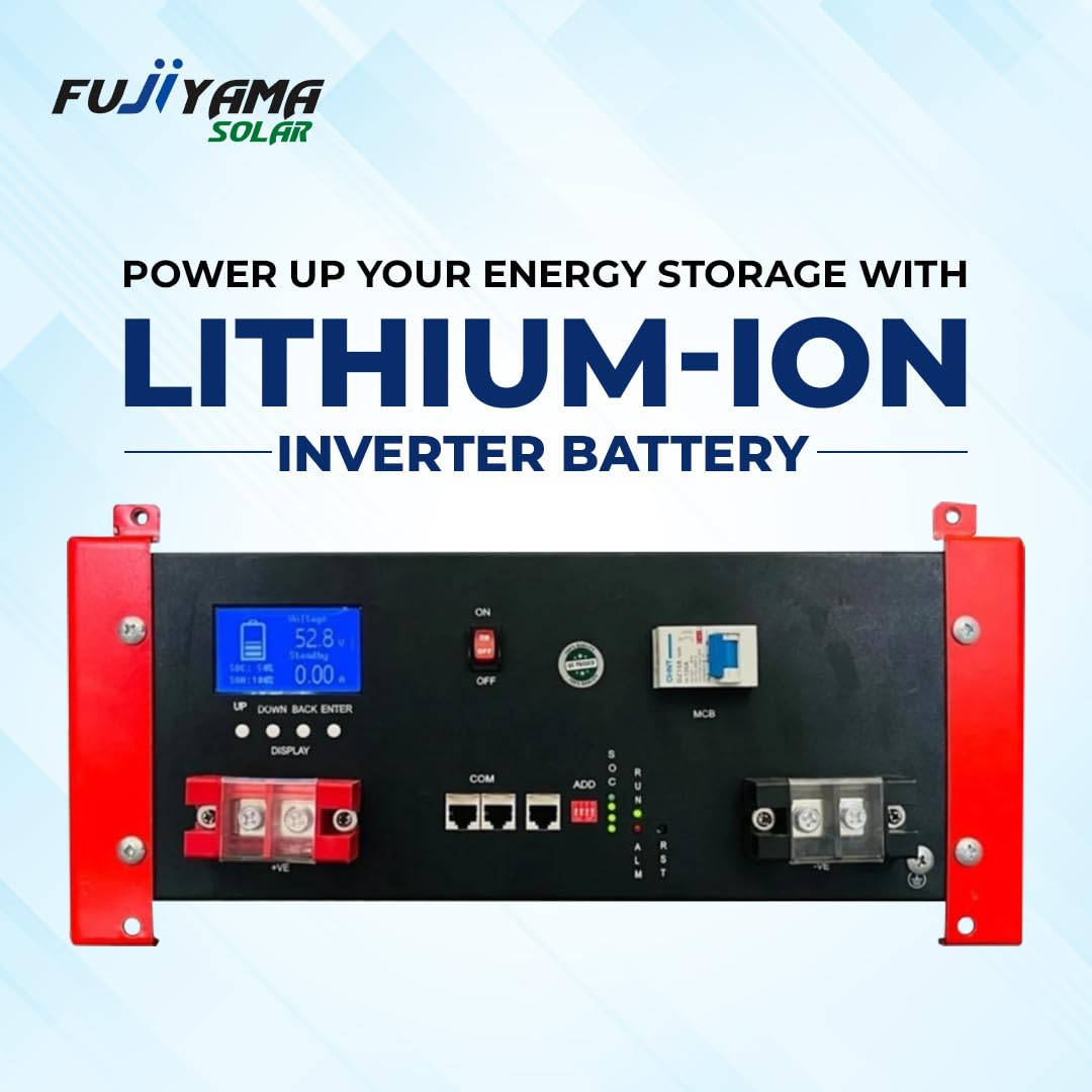 Fujiyama 51.2V 100Ah LiFePO4 Lithium-ion Battery | Smart BMS | High-Capacity 5120Wh | Zero Maintenance | 5-Year Warranty | Ideal for Solar, Inverter & E-Vehicle Applications