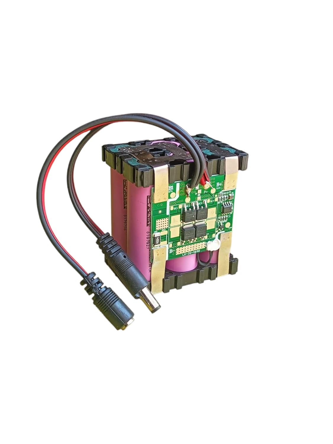 HKN 12V 5200mAh Rechargeable Lithium-ion Battery Pack with DC 5.5mm Male & Female Connector | Built-in BMS | use in Mini ups CCTV, LED Lights, Wi-Fi Router, DIY Projects