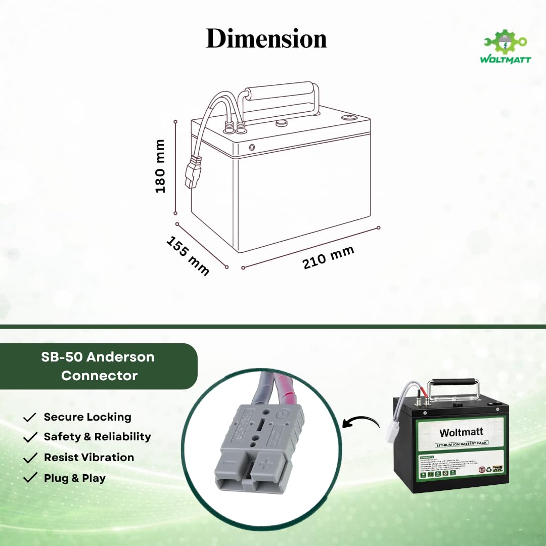 48V 26Ah Lithium-ion Battery Pack for Electric Bike, E-Bike & Electric Scooter | Lightweight, High-Performance Battery | Waterproof | Fire retardant | Compact | Detachable