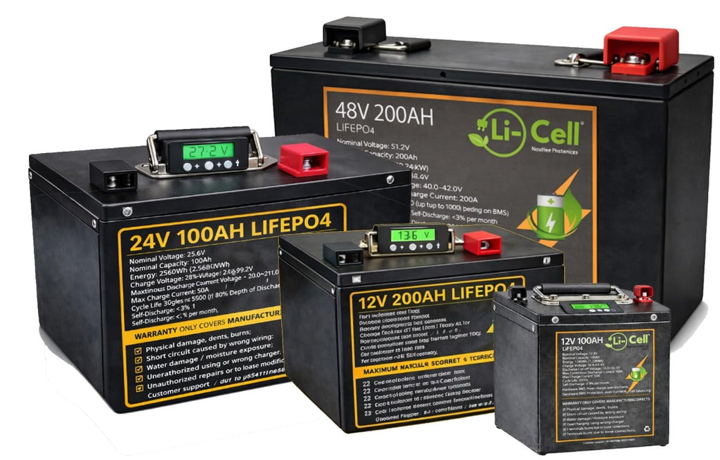 12V 100Ah Lithium-Ion Deep Cycle Battery, Built-in BMS, Over Voltage and Short Circuit Protection