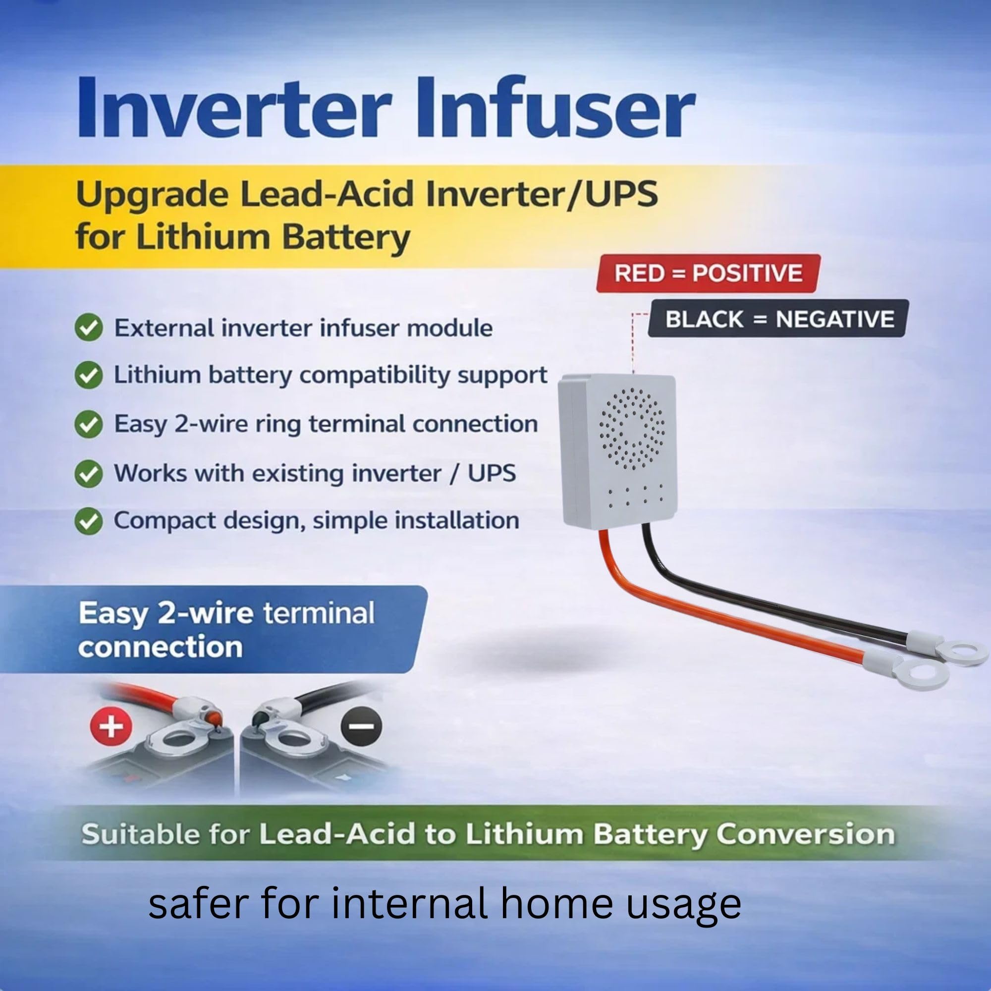 GRAPHENE Smart 12 Volt 100AH Lithium(LFP) Inverter Battery Solar Compatible Backup 180Ah+ Lead-Acid Long Life Upto 30 Years(4000+ Cycles) Works with Any Normal Inverter, 5+2 Years Warranty
